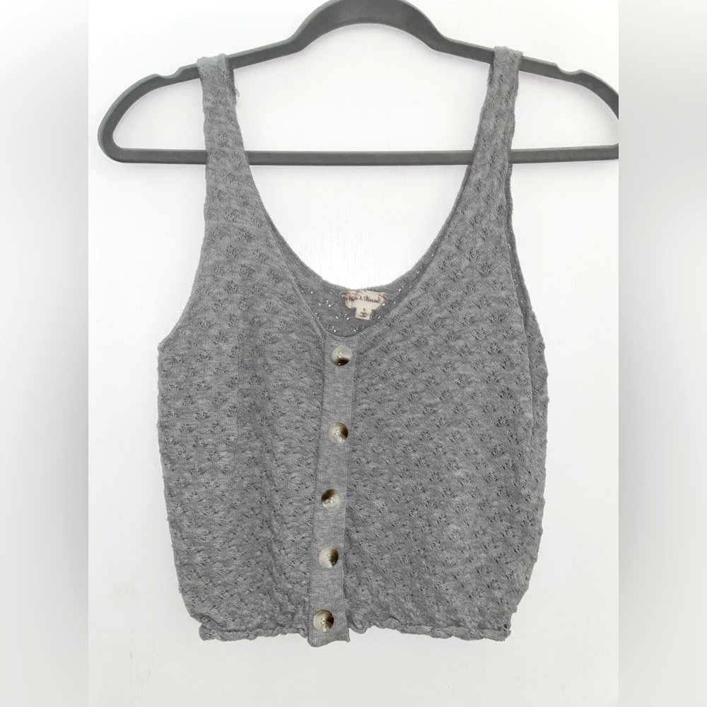 Button up crop tank